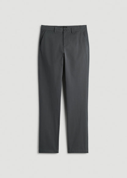 American Tall Men 4-Way Stretch Commuter Tapered Chino Pants for Tall Men in Dark Ash
