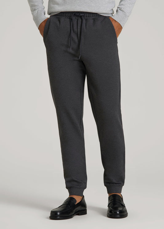 American Tall Men Soft Flex Ponte Jogger for Tall Men in Dark Charcoal Heather