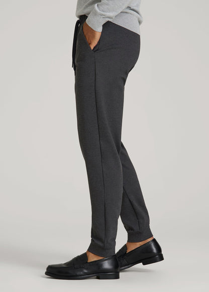 American Tall Men Soft Flex Ponte Jogger for Tall Men in Dark Charcoal Heather