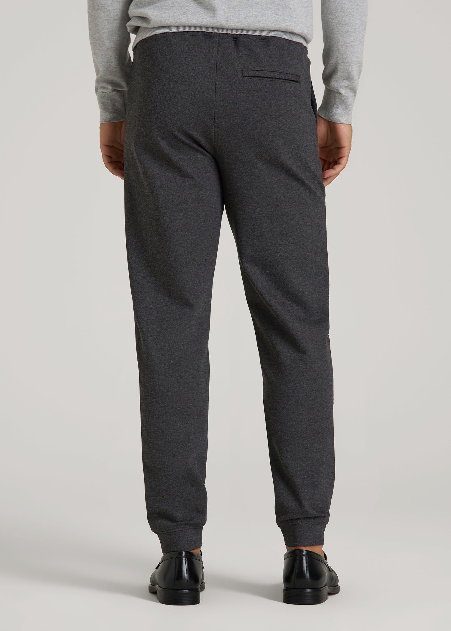 American Tall Men Soft Flex Ponte Jogger for Tall Men in Dark Charcoal Heather