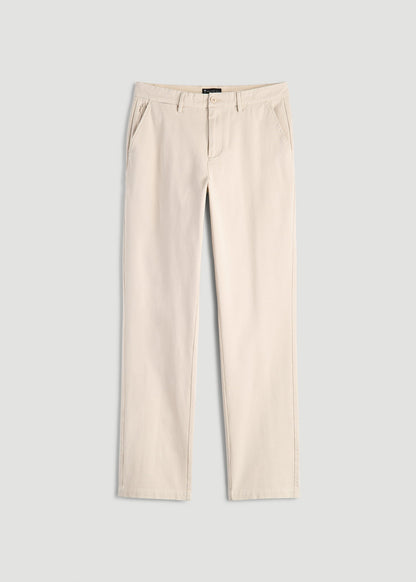American Tall Men 4 Way Stretch Commuter STRAIGHT Leg Chino Pants for Tall Men in Light Stone