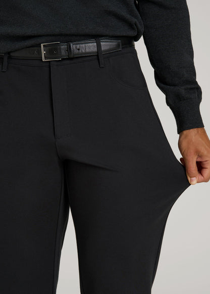 American Tall Men Soft Flex Ponte Pants for Tall Men in Black