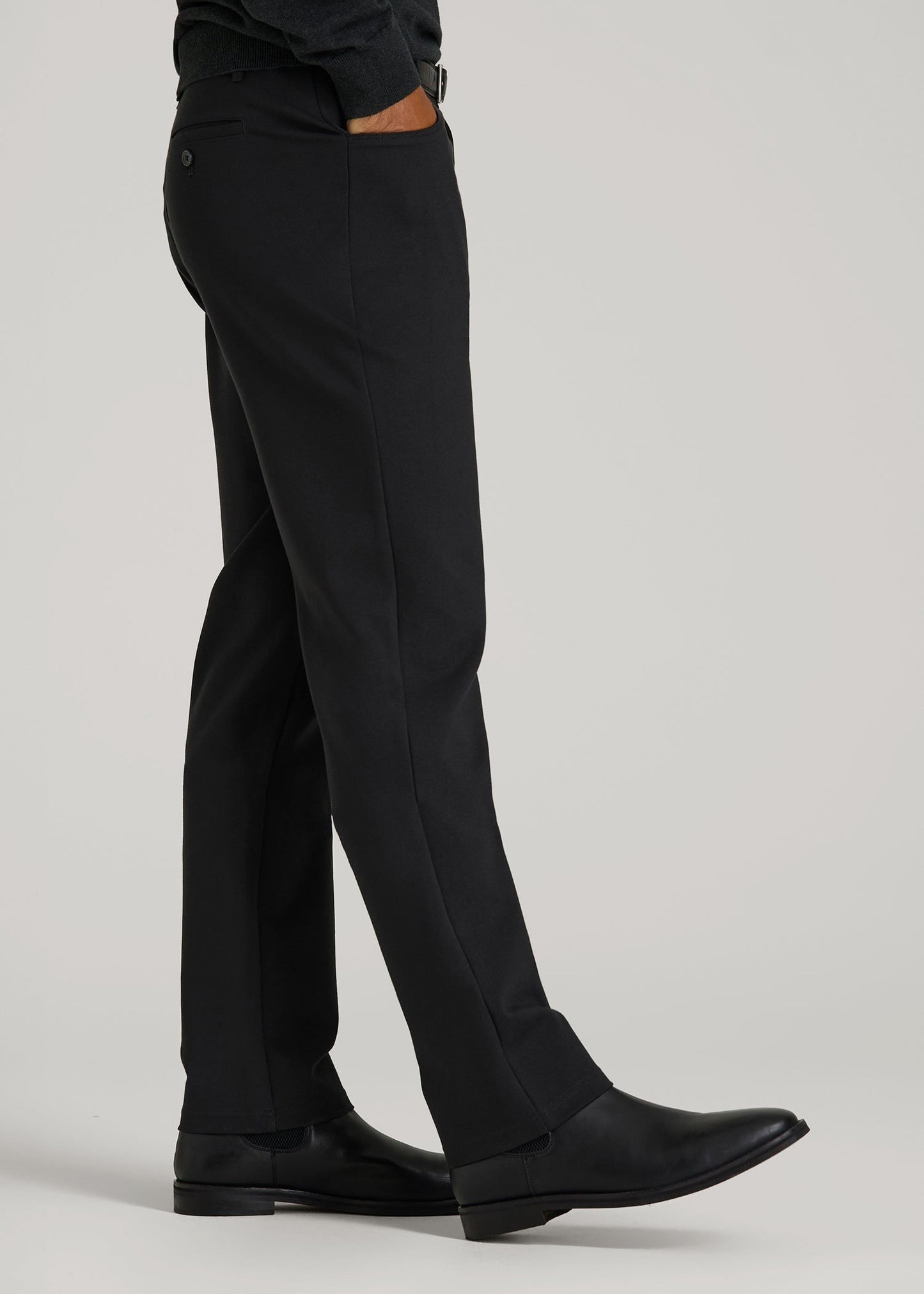 American Tall Men Soft Flex Ponte Pants for Tall Men in Black