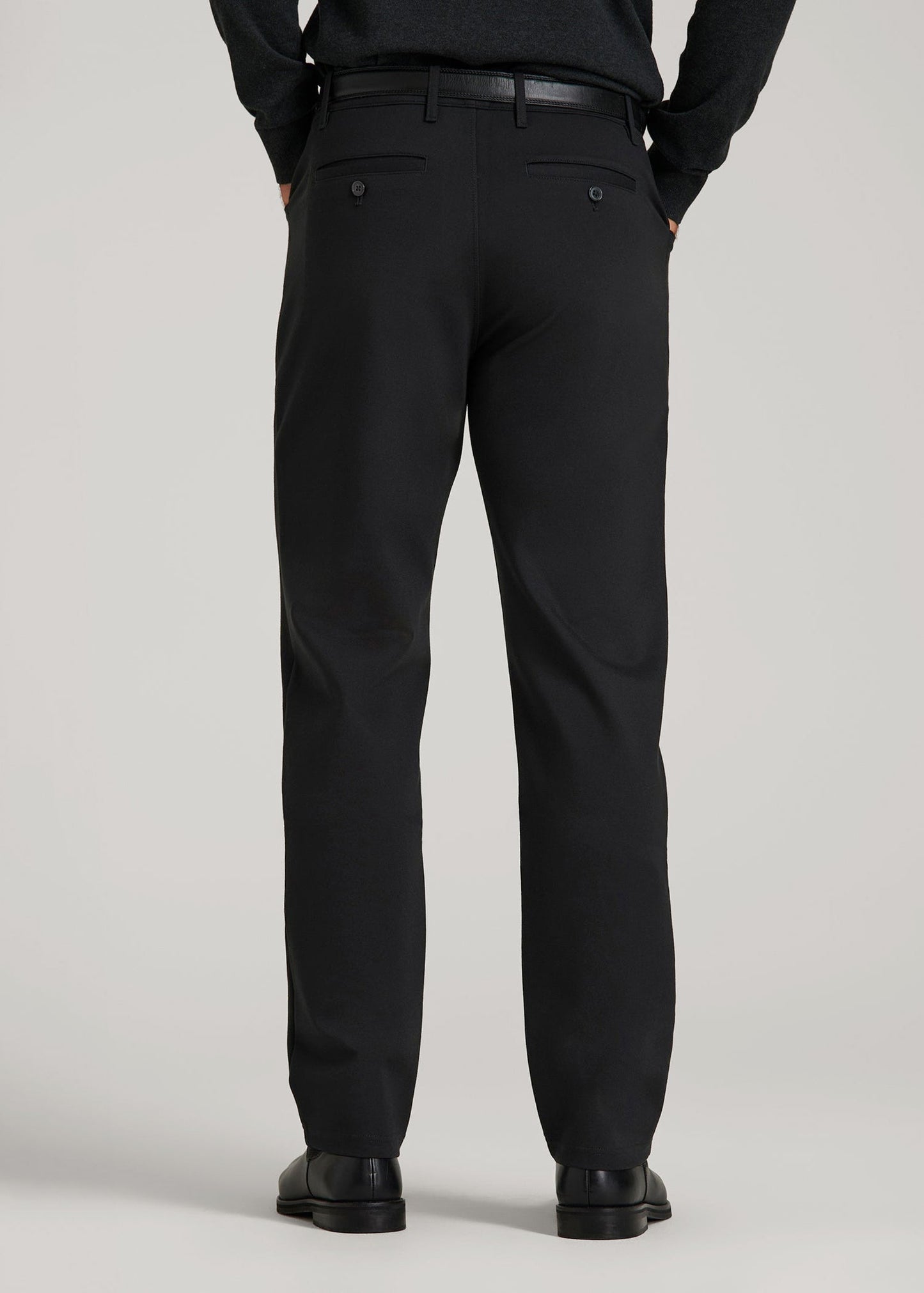 American Tall Men Soft Flex Ponte Pants for Tall Men in Black