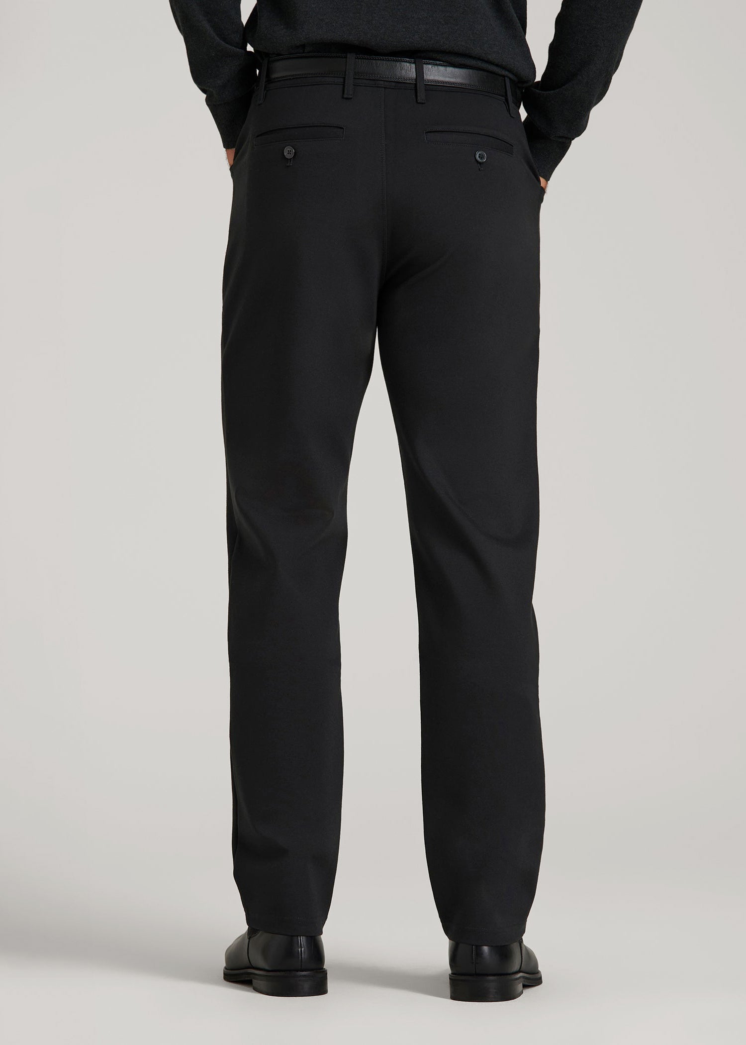 American Tall Men Soft Flex Ponte Pants for Tall Men in Black