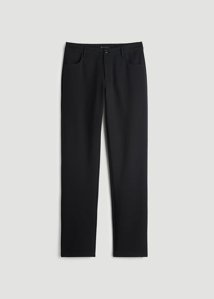 American Tall Men Soft Flex Ponte Pants for Tall Men in Black