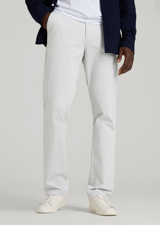 American Tall Men 4 Way Stretch Commuter TAPERED Chino Pants for Tall Men in Silver Drop
