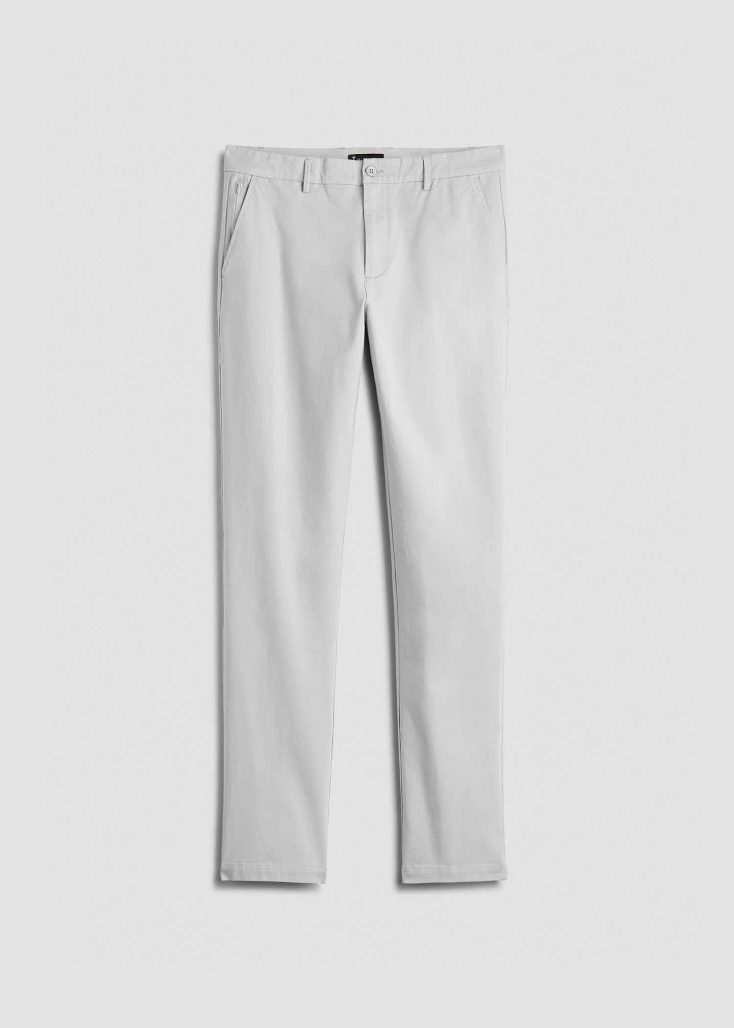 American Tall Men 4 Way Stretch Commuter TAPERED Chino Pants for Tall Men in Silver Drop