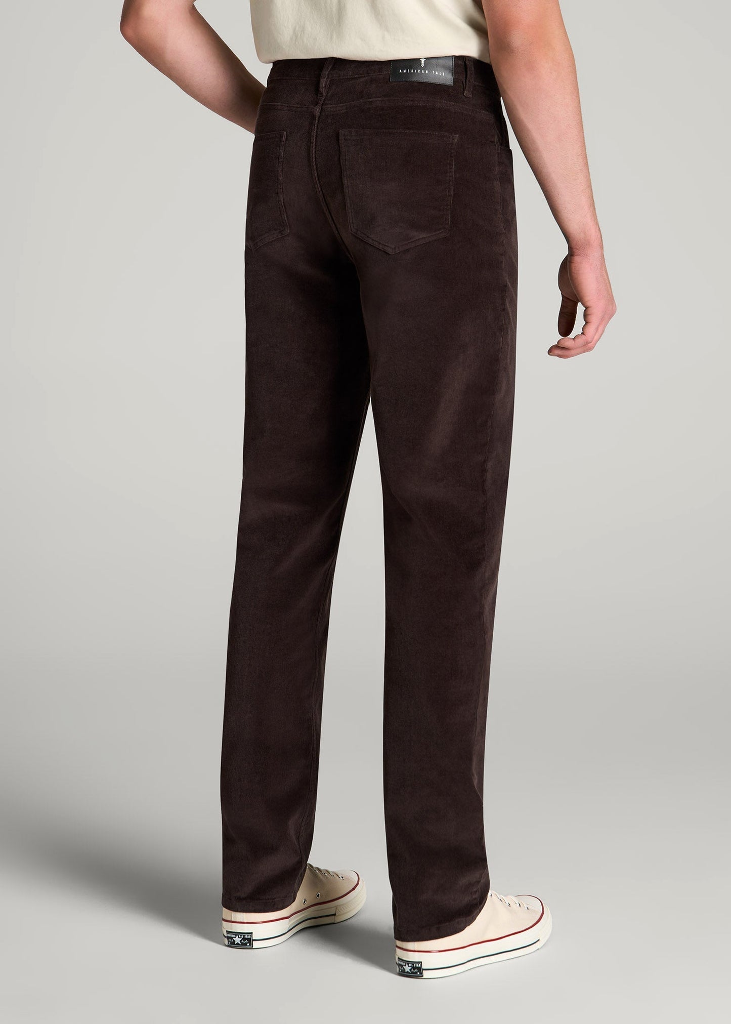 American Tall Men STRAIGHT-LEG Stretch Corduroy Pants for Tall Men in Chocolate