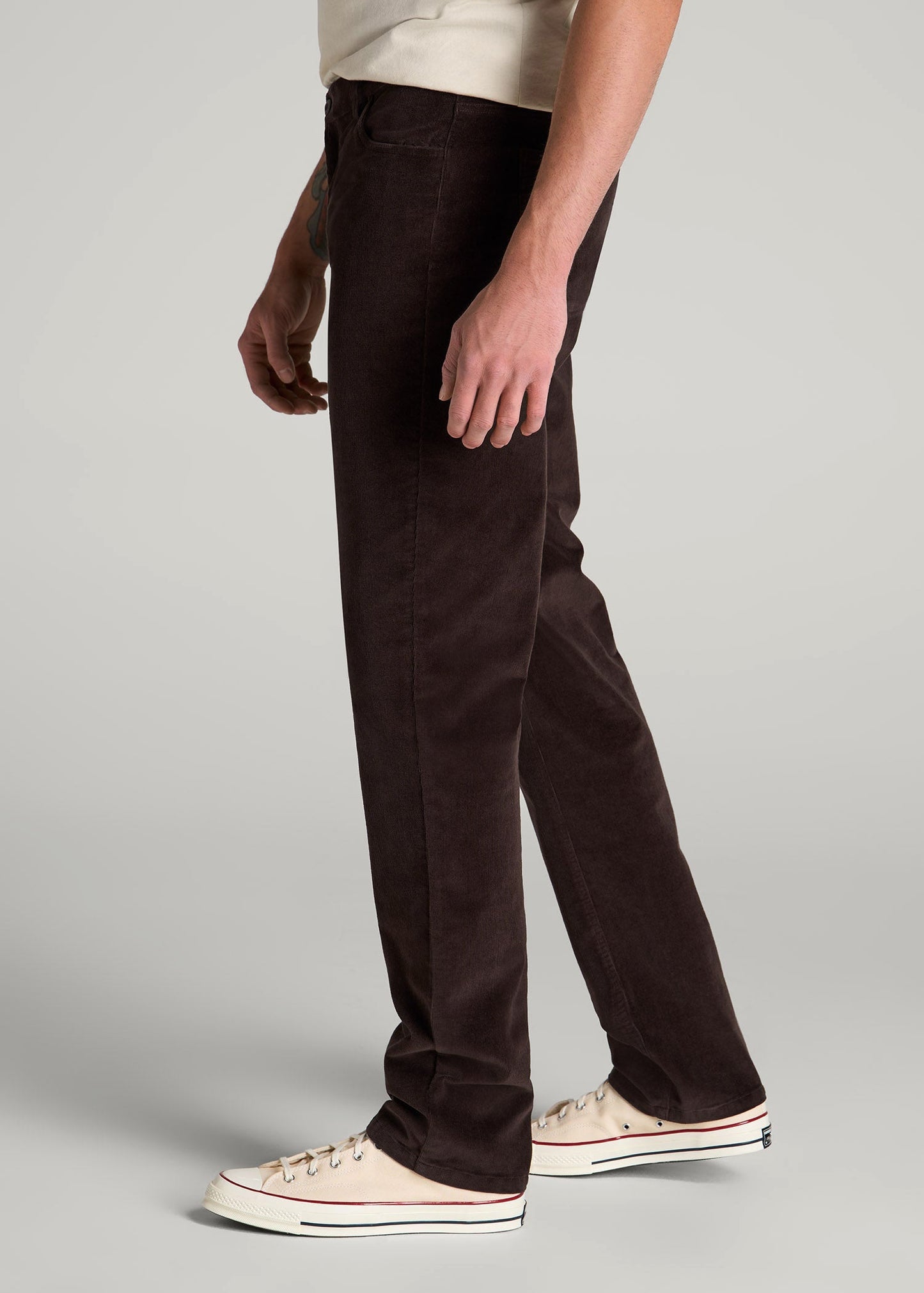 American Tall Men STRAIGHT-LEG Stretch Corduroy Pants for Tall Men in Chocolate