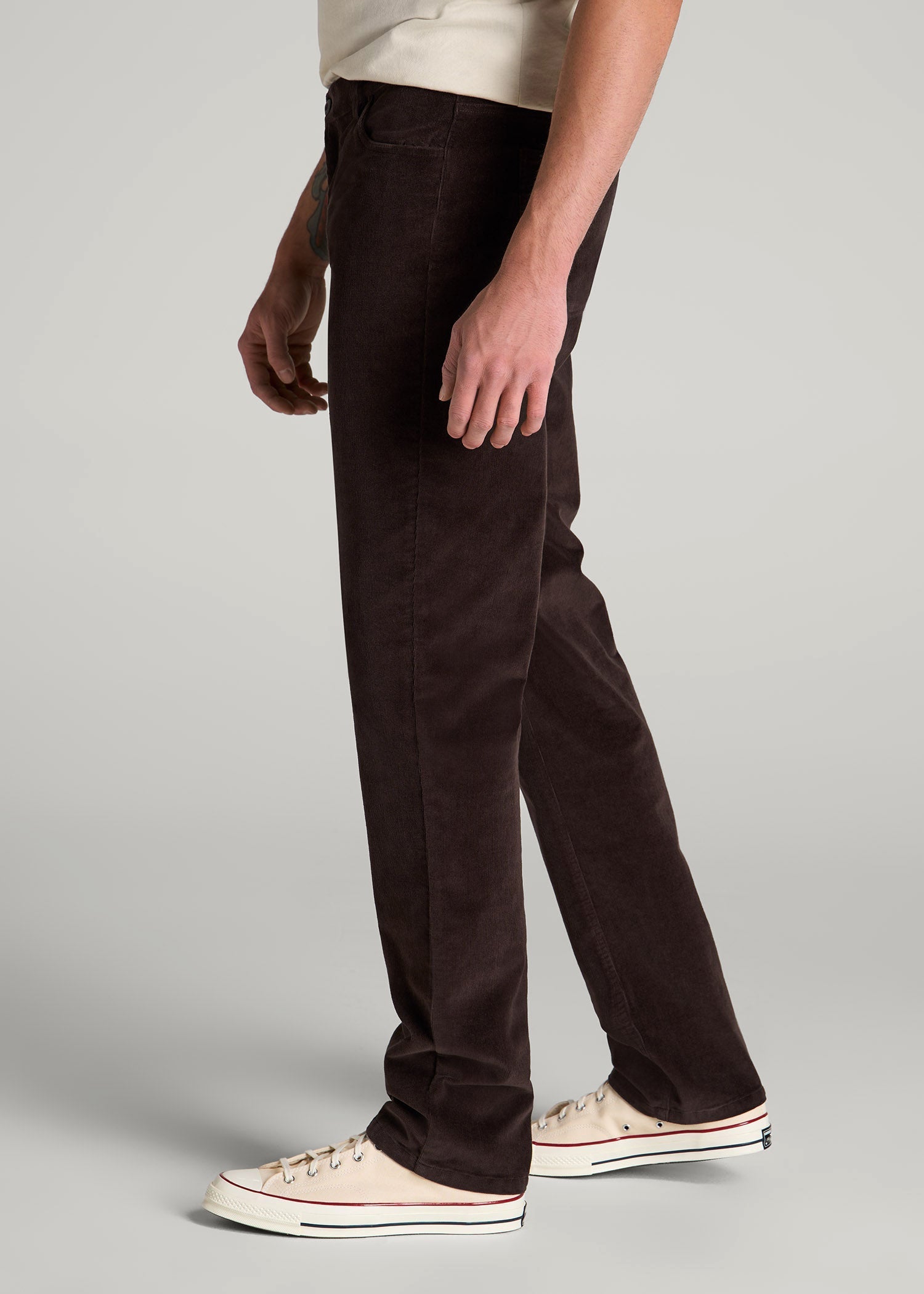 American Tall Men STRAIGHT-LEG Stretch Corduroy Pants for Tall Men in Chocolate