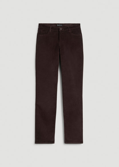 American Tall Men STRAIGHT-LEG Stretch Corduroy Pants for Tall Men in Chocolate