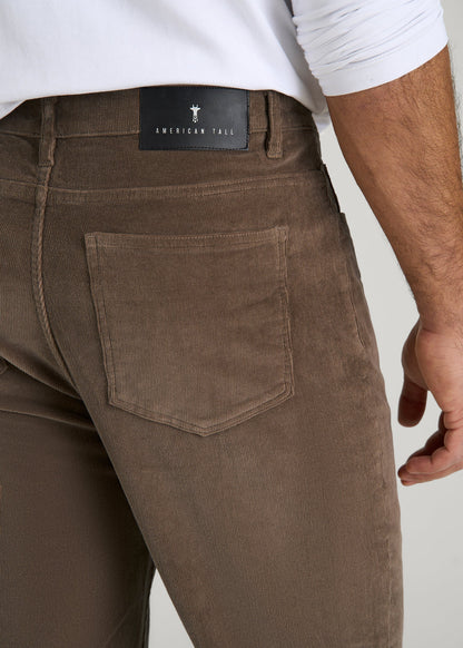 American Tall Men STRAIGHT-LEG Stretch Corduroy Pants for Tall Men in Dark Sand
