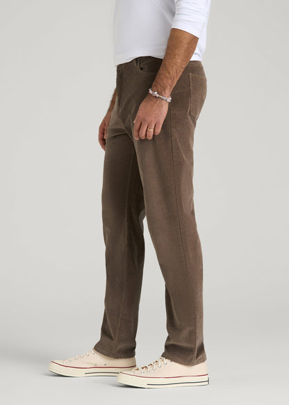 American Tall Men STRAIGHT-LEG Stretch Corduroy Pants for Tall Men in Dark Sand