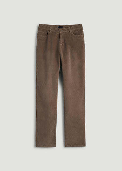 American Tall Men STRAIGHT-LEG Stretch Corduroy Pants for Tall Men in Dark Sand