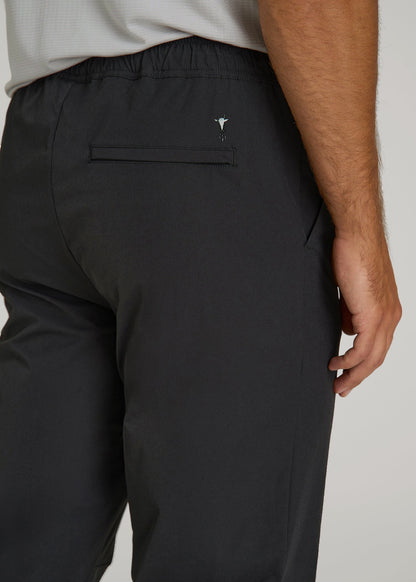 American Tall Men Flex Nylon Joggers for Tall Men in Black