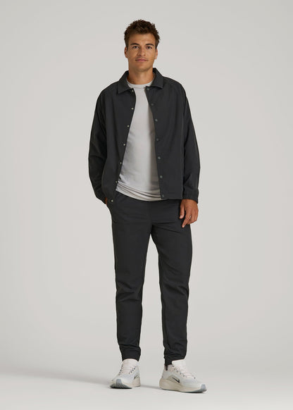 American Tall Men Flex Nylon Joggers for Tall Men in Black