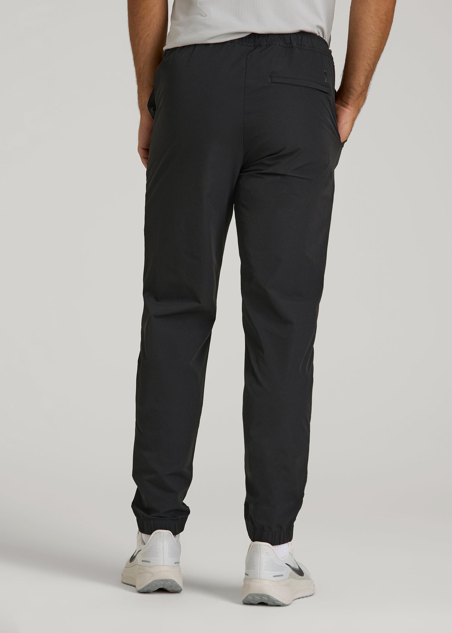 American Tall Men Flex Nylon Joggers for Tall Men in Black