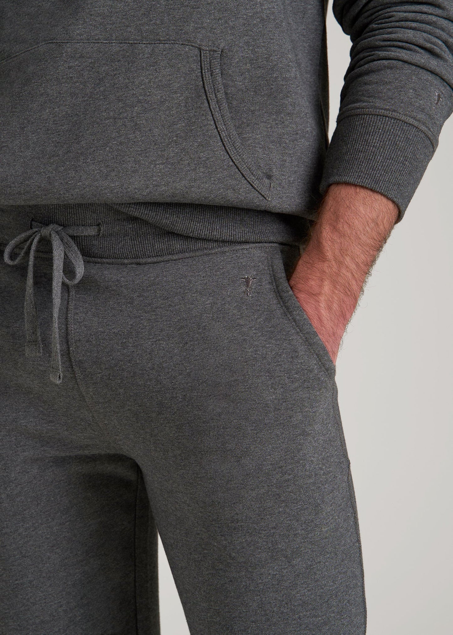 American Tall Men Wearever 2.0 Fleece Sweatpants for Tall Men in Charcoal Mix