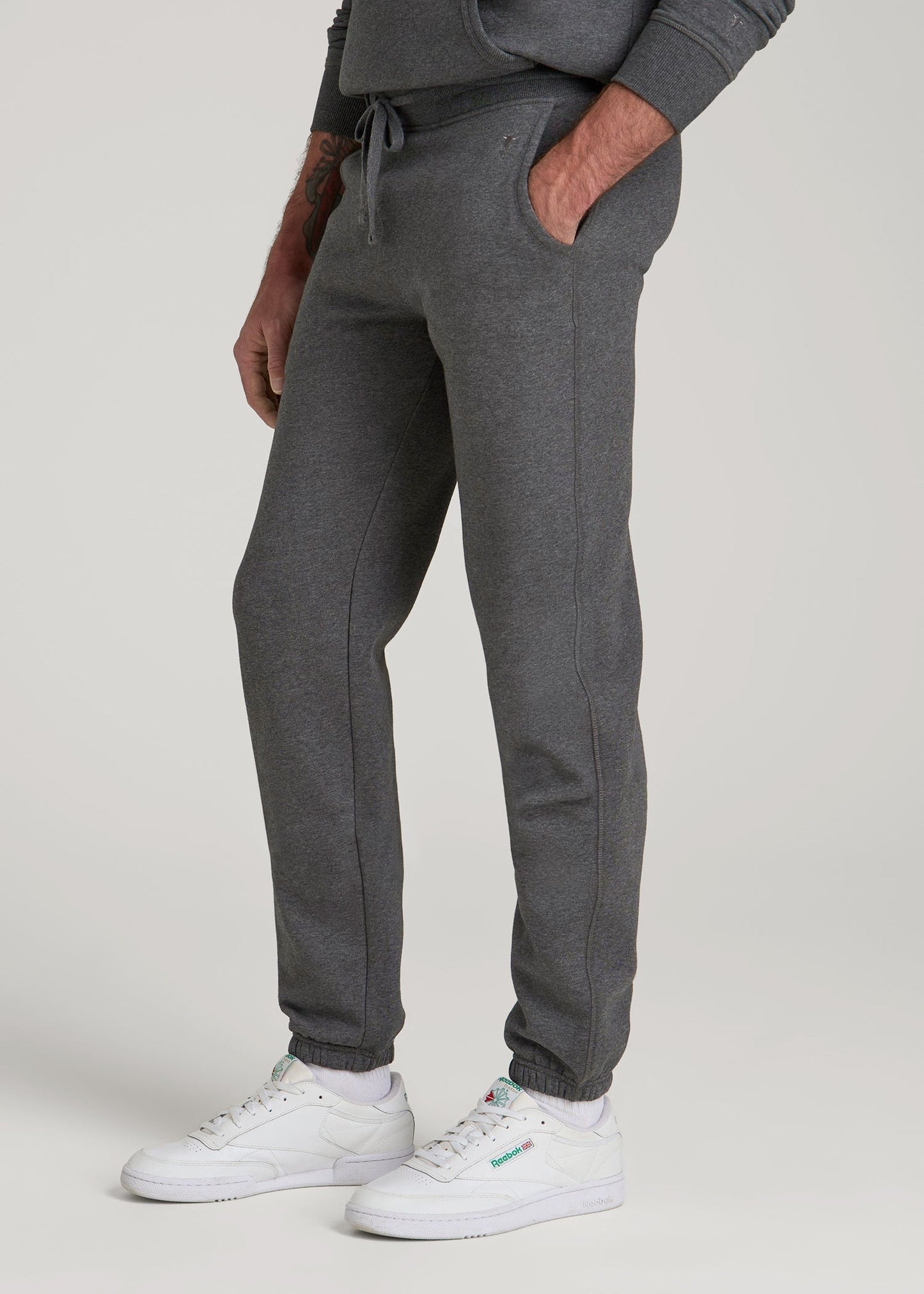 American Tall Men Wearever 2.0 Fleece Sweatpants for Tall Men in Charcoal Mix