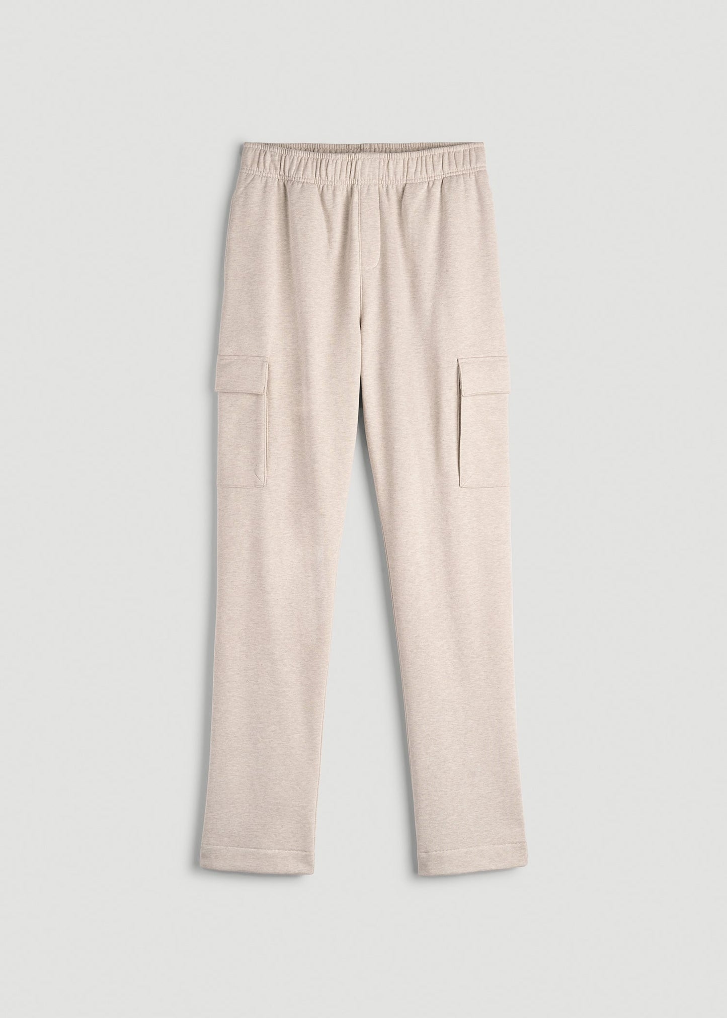 American Tall Men Wearever Fleece Straight Leg Cargo Sweatpant for Tall Men in Oatmeal Mix