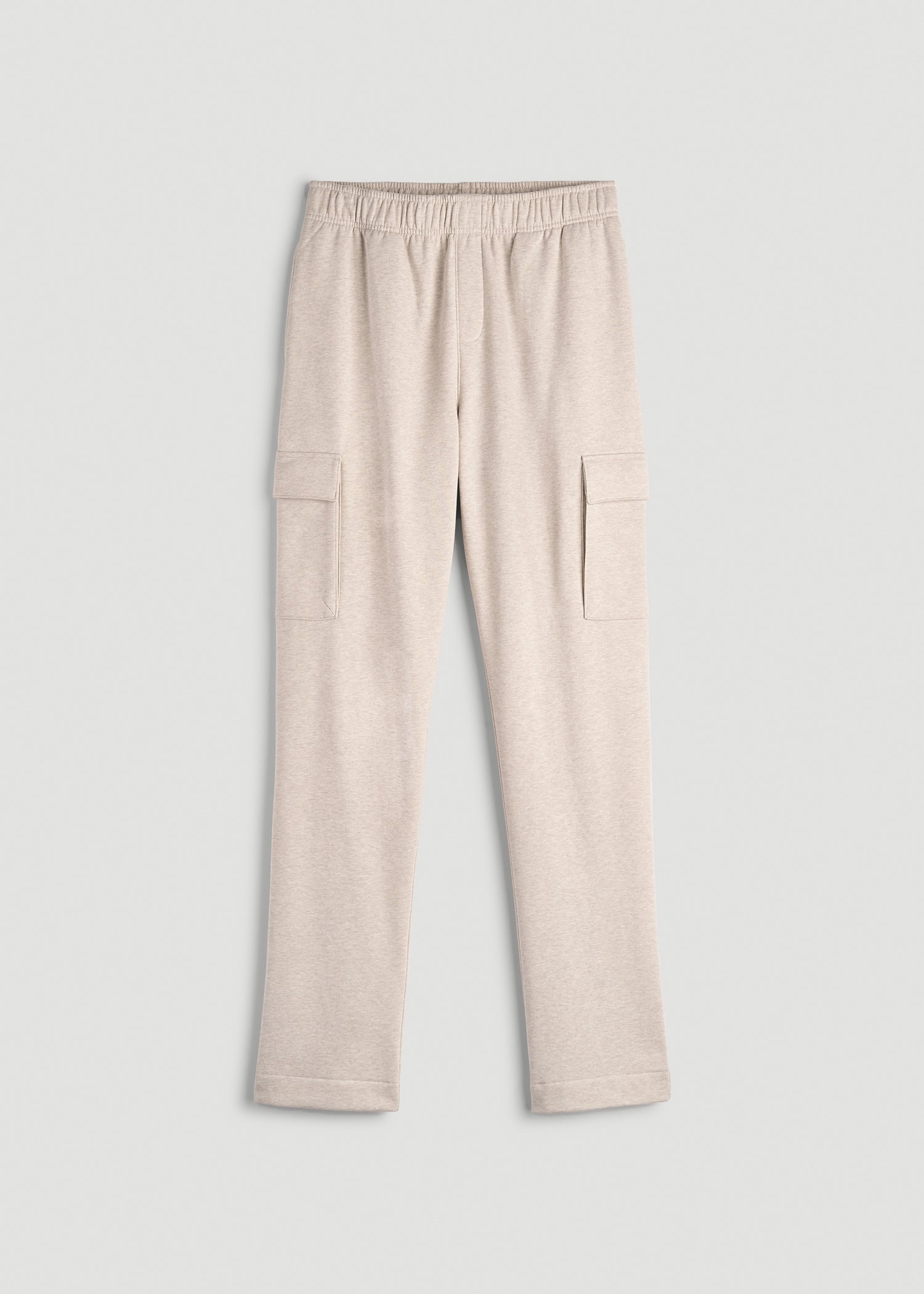 American Tall Men Wearever Fleece Straight Leg Cargo Sweatpant for Tall Men in Oatmeal Mix