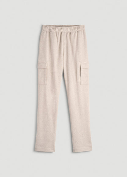 American Tall Men Wearever Fleece Straight Leg Cargo Sweatpant for Tall Men in Oatmeal Mix