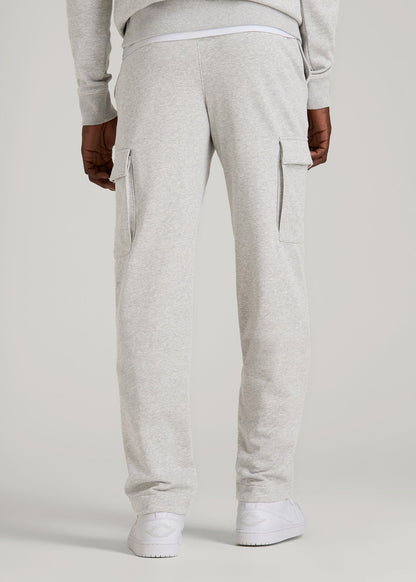American Tall Men Wearever Fleece Straight Leg Cargo Sweatpant for Tall Men in Grey Mix