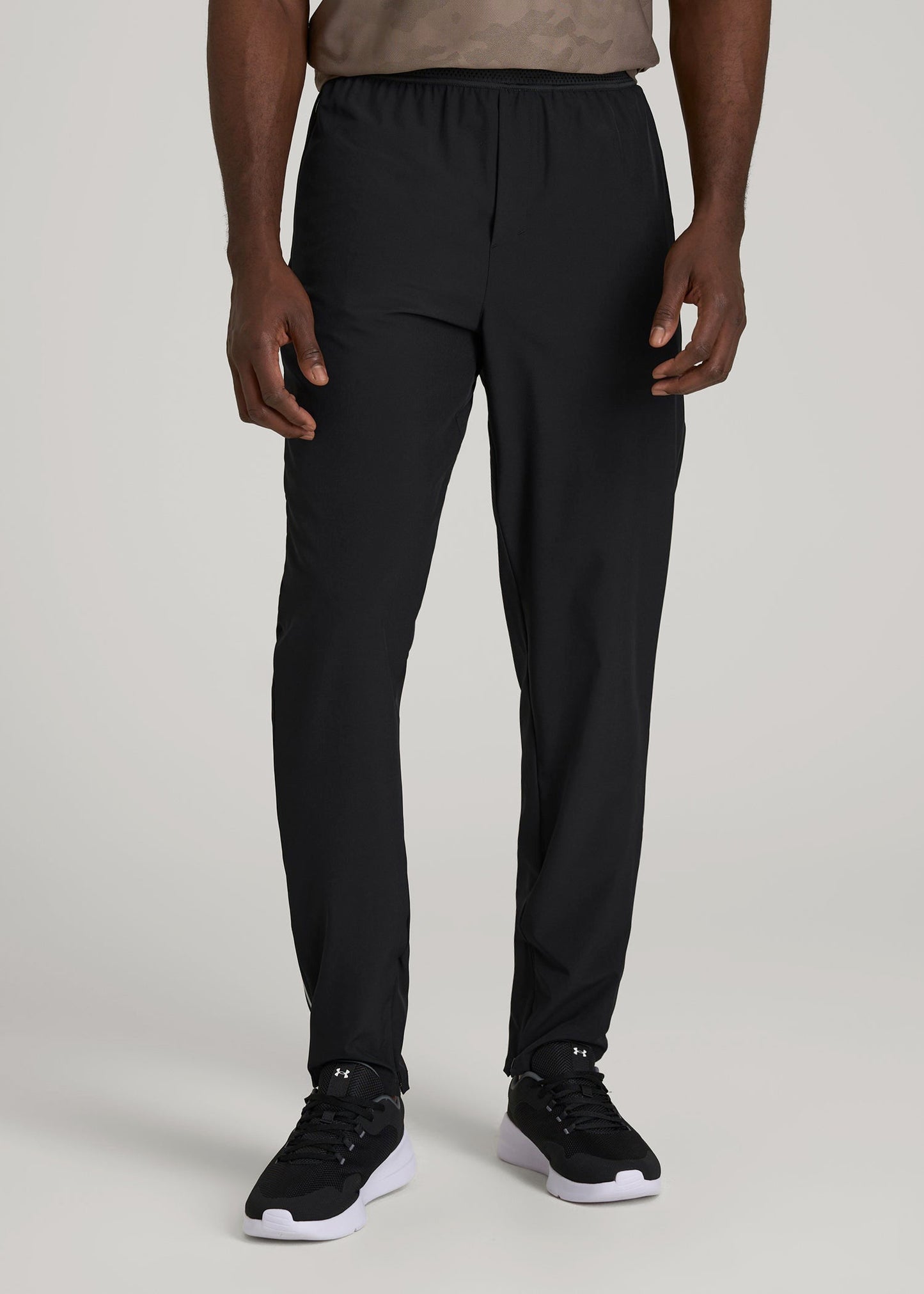 American Tall Men Featherweight Running Pants for Tall Men in Black
