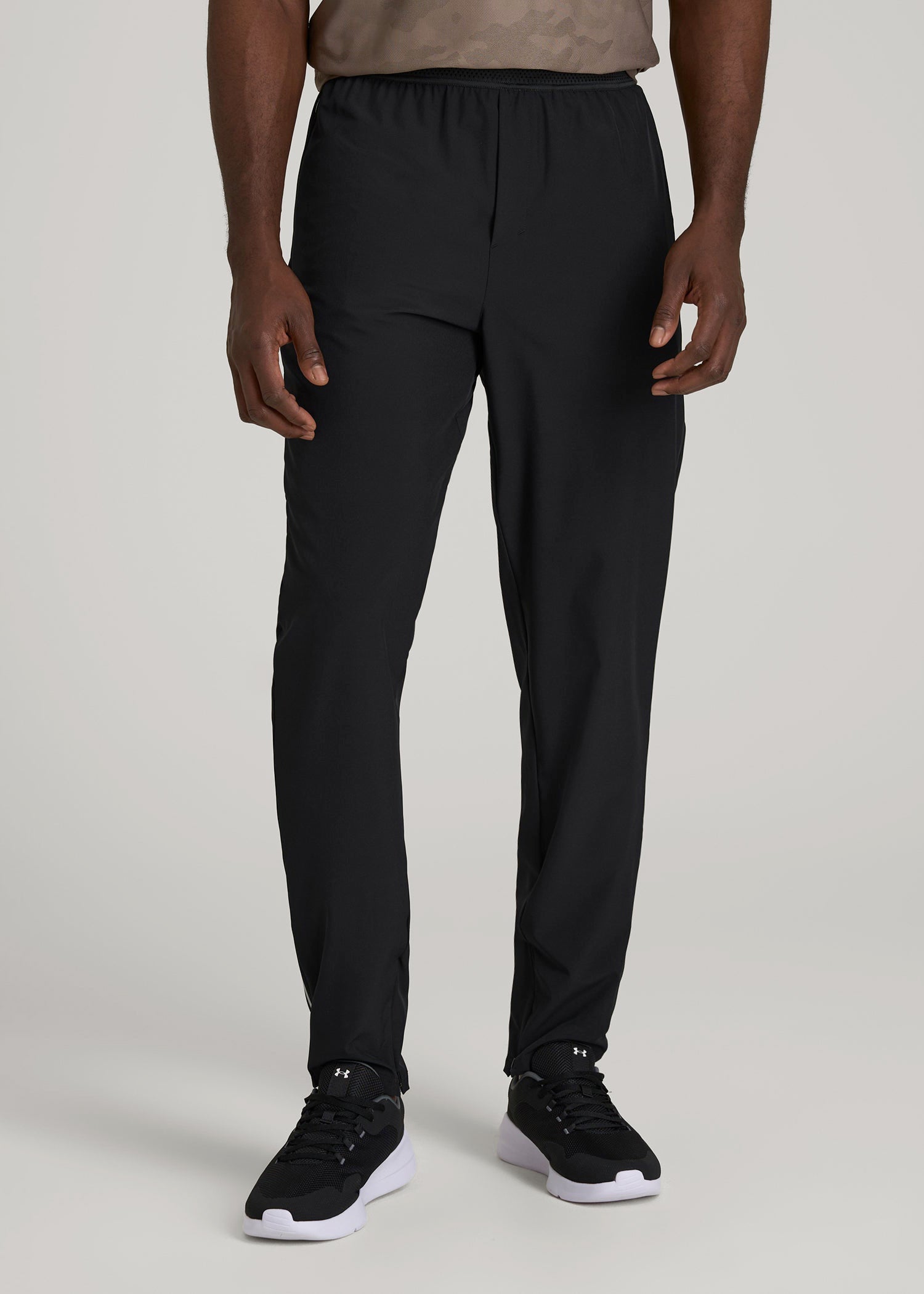 American Tall Men Featherweight Running Pants for Tall Men in Black
