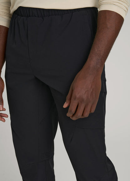 American Tall Men Featherweight Cargo Training Jogger for Tall Men in Black