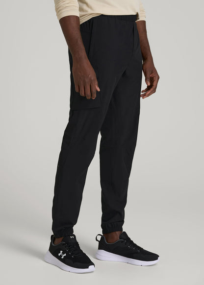 American Tall Men Featherweight Cargo Training Jogger for Tall Men in Black