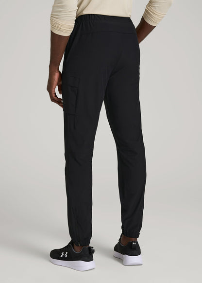 American Tall Men Featherweight Cargo Training Jogger for Tall Men in Black