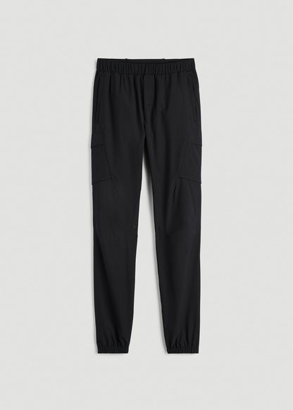 American Tall Men Featherweight Cargo Training Jogger for Tall Men in Black