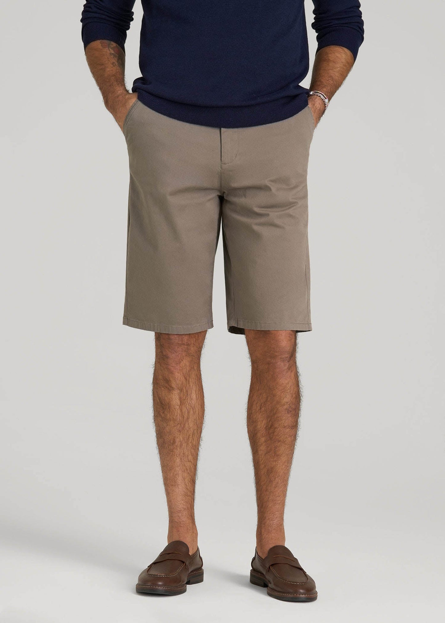American Tall Men Chino Shorts for Tall Men in Dark Sand