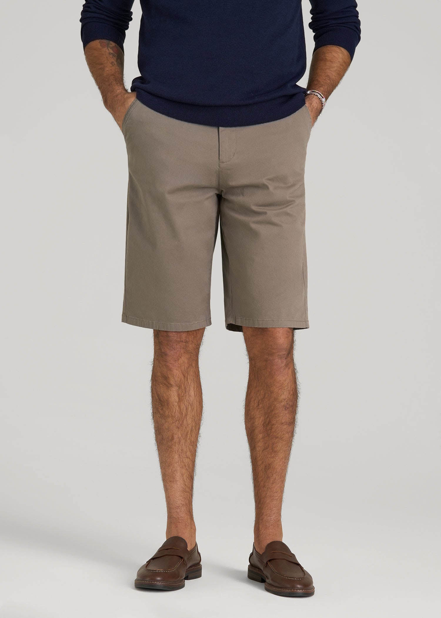 American Tall Men Chino Shorts for Tall Men in Dark Sand