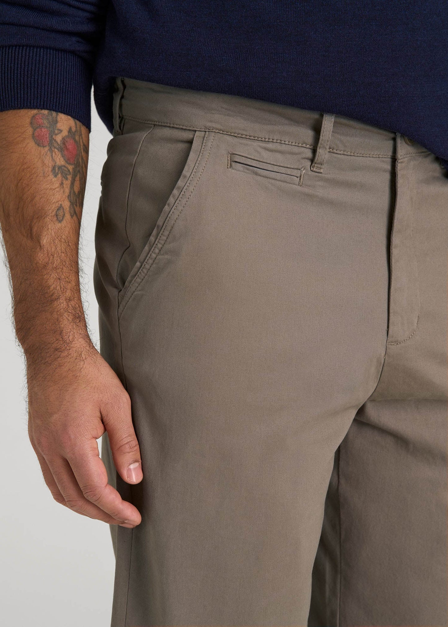 American Tall Men Chino Shorts for Tall Men in Dark Sand