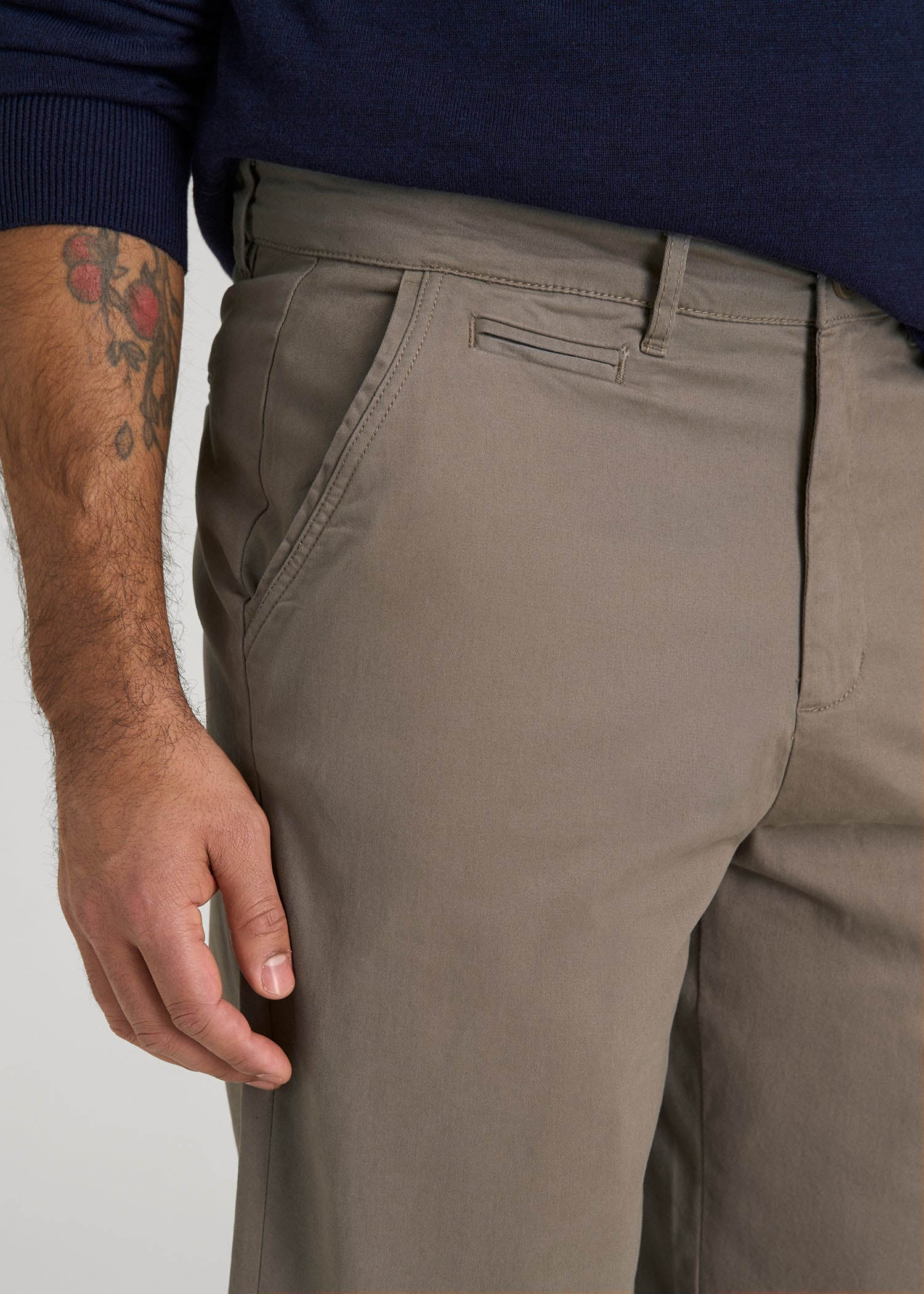 American Tall Men Chino Shorts for Tall Men in Dark Sand