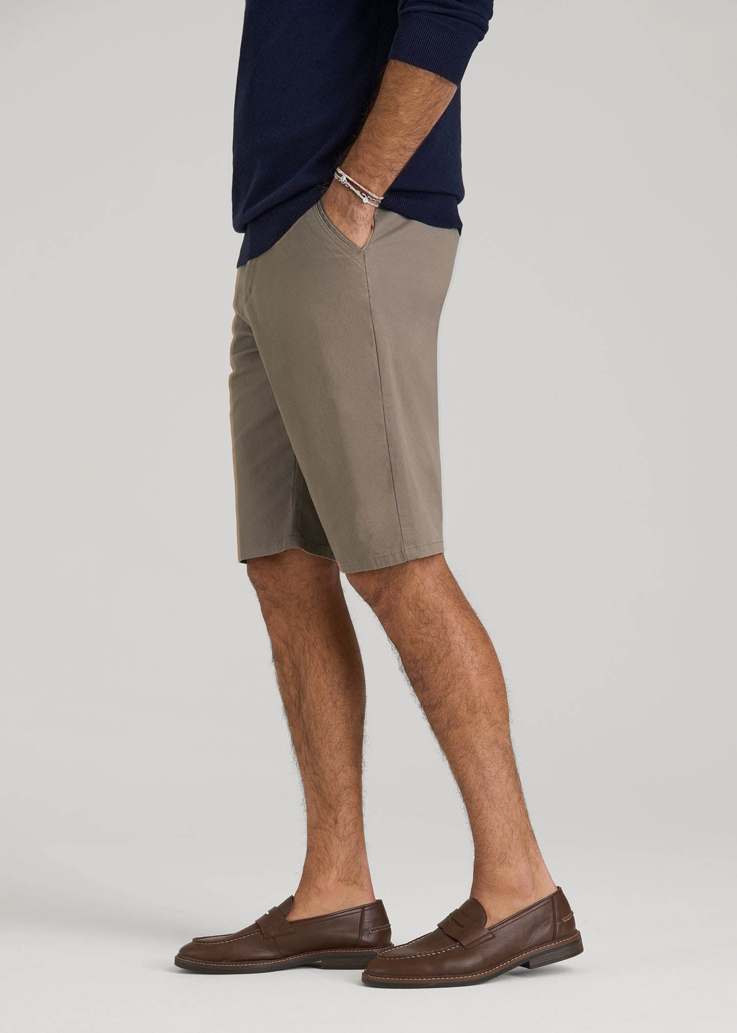 American Tall Men Chino Shorts for Tall Men in Dark Sand