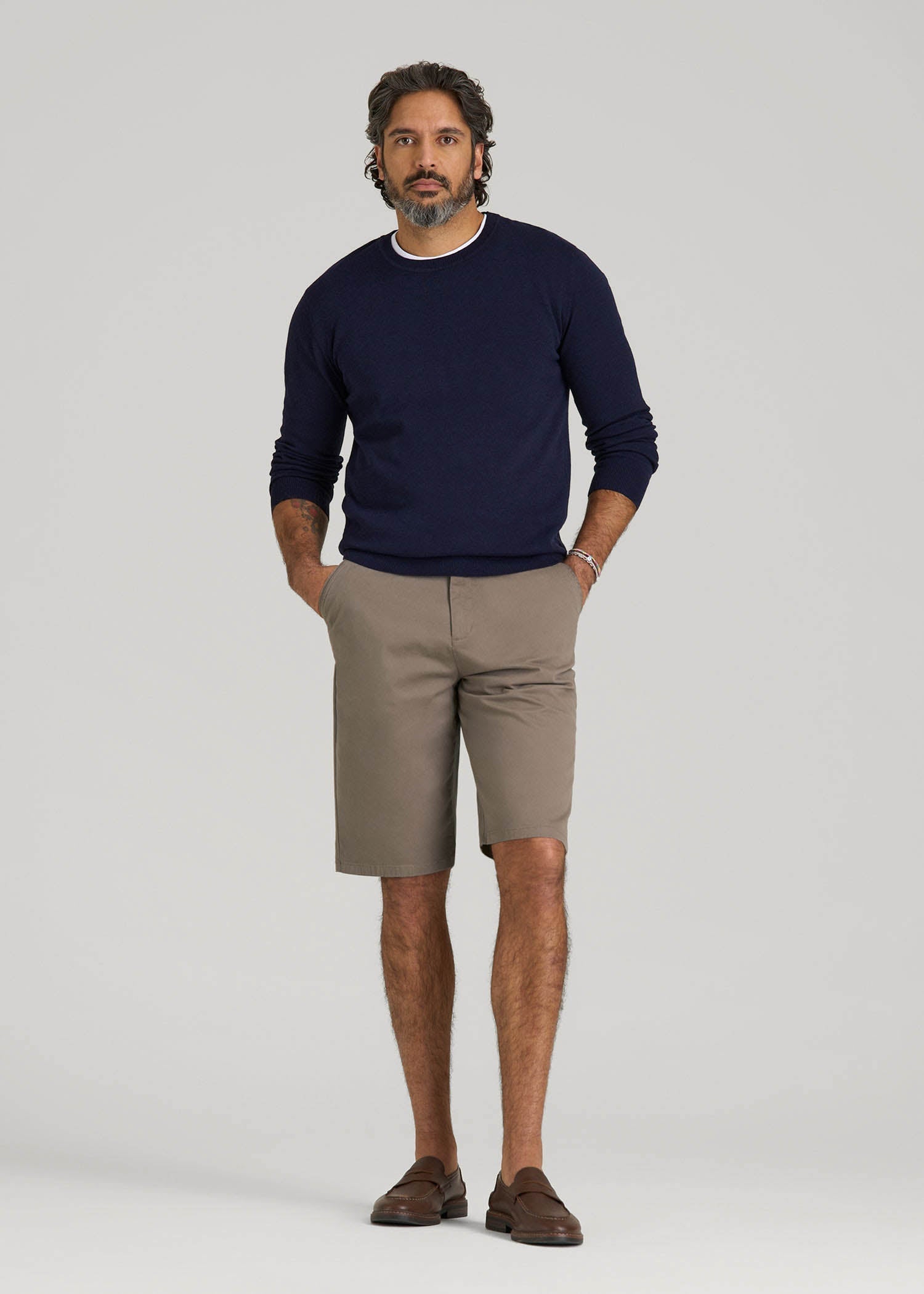 American Tall Men Chino Shorts for Tall Men in Dark Sand