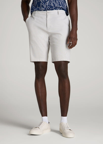 American Tall Men Linen Shorts For Tall Men in Vapor Grey