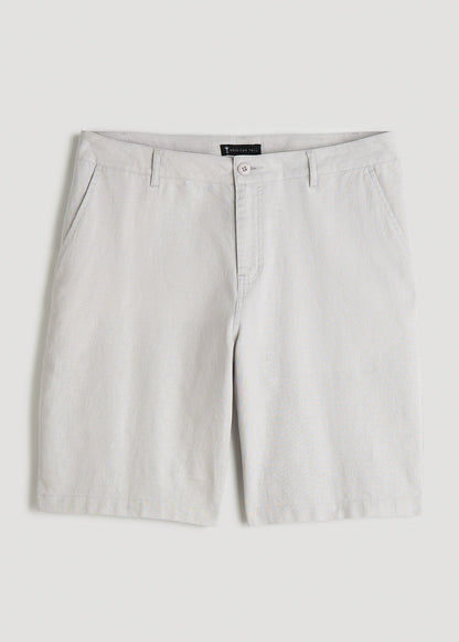 American Tall Men Linen Shorts For Tall Men in Vapor Grey