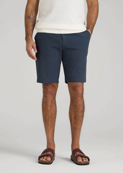 American Tall Men Linen Shorts For Tall Men in Chambray Linen
