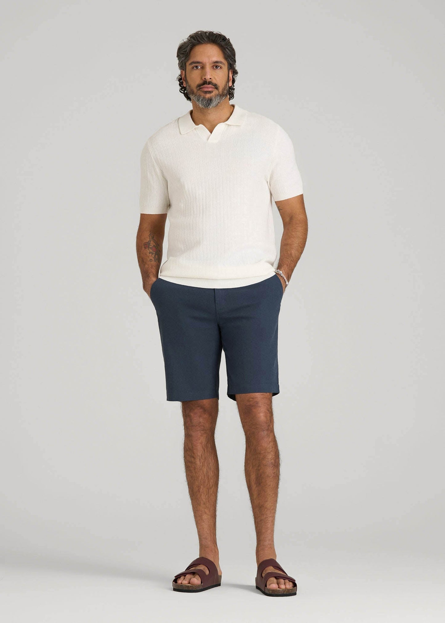 American Tall Men Linen Shorts For Tall Men in Chambray Linen
