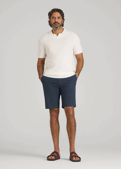 American Tall Men Linen Shorts For Tall Men in Chambray Linen
