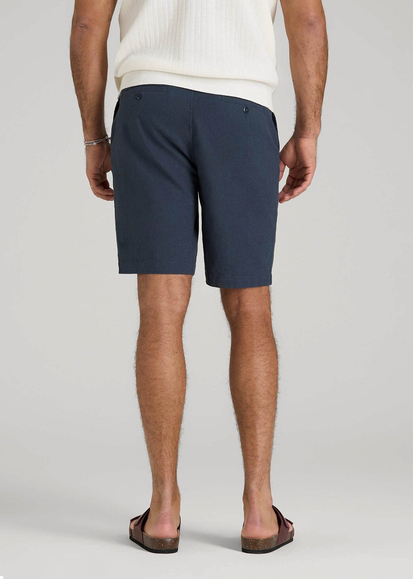 American Tall Men Linen Shorts For Tall Men in Chambray Linen