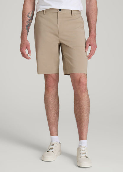 American Tall Men Tech Chino Shorts for Tall Men in Desert Khaki