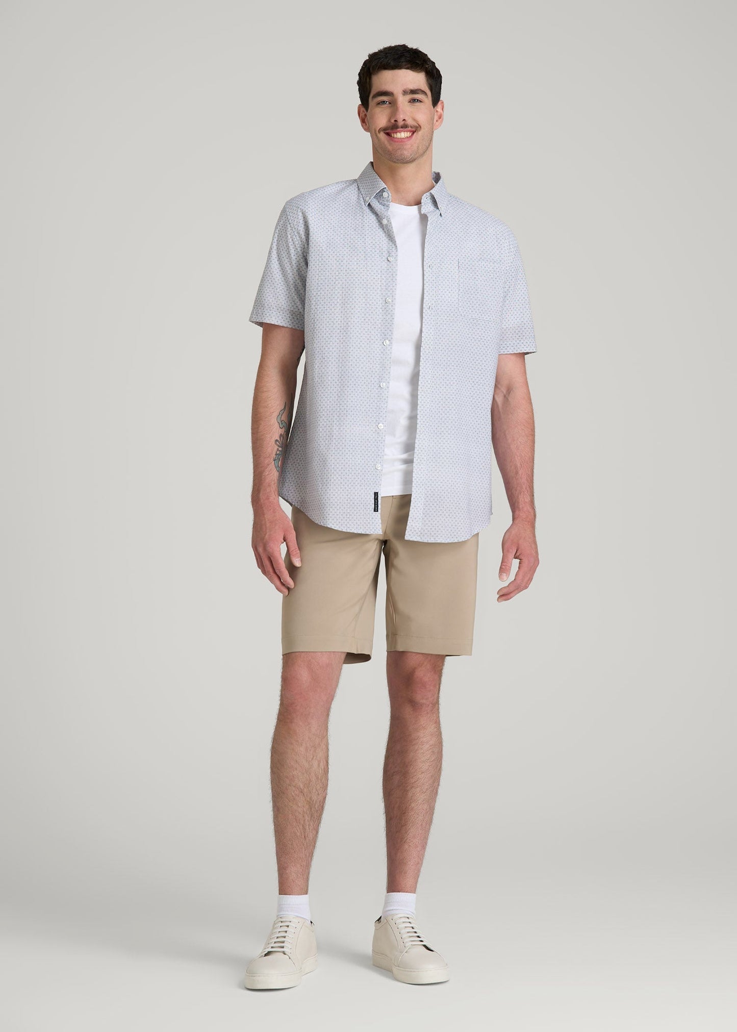American Tall Men Tech Chino Shorts for Tall Men in Desert Khaki