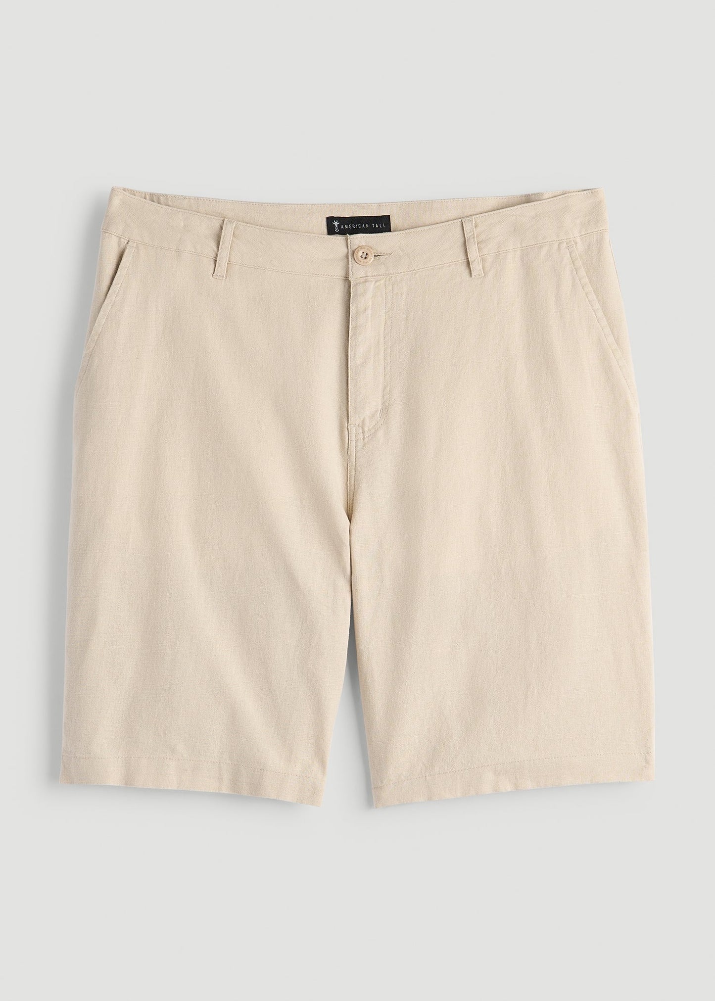 American Tall Men Linen Shorts For Tall Men in Sandstone