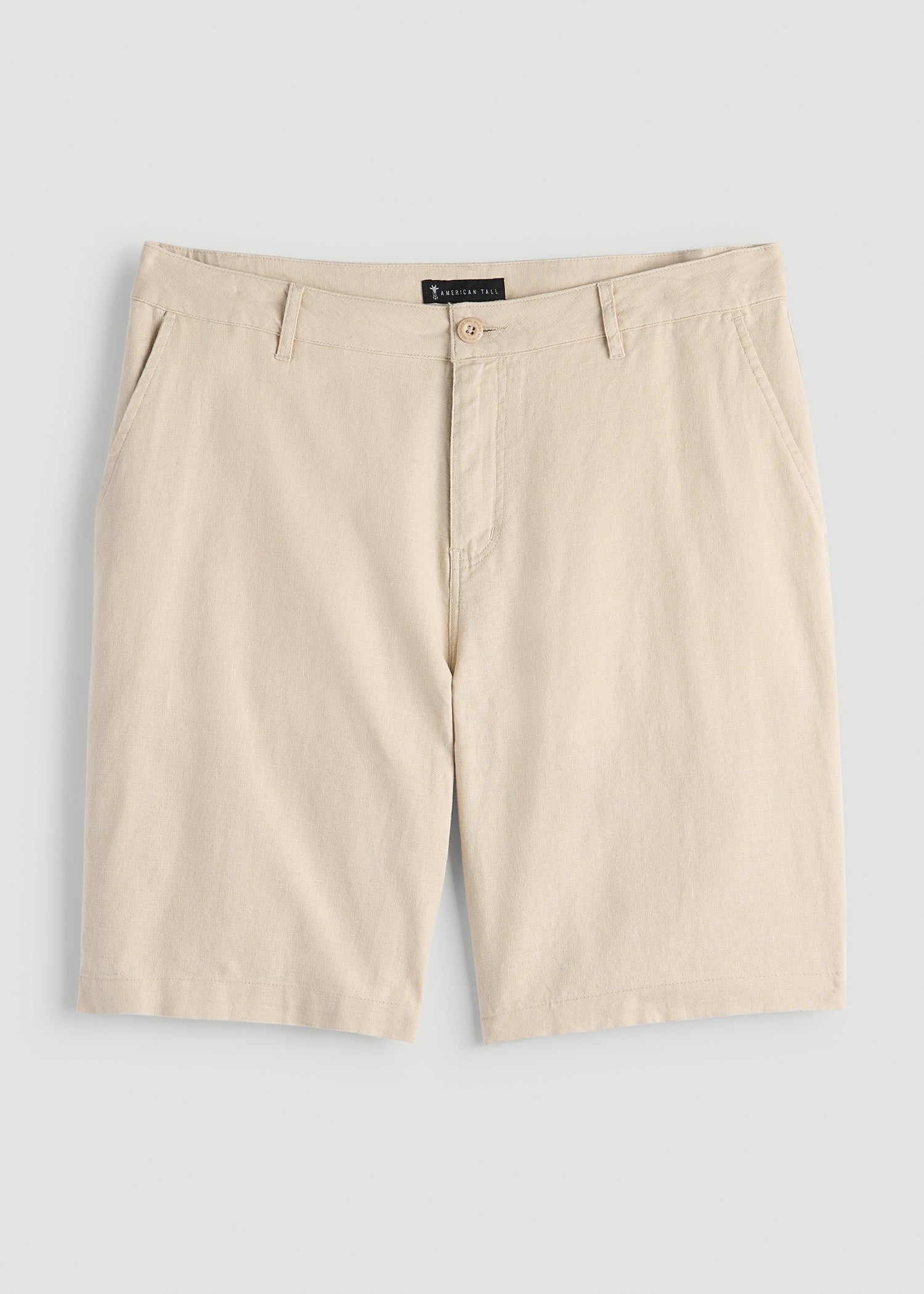 American Tall Men Linen Shorts For Tall Men in Sandstone